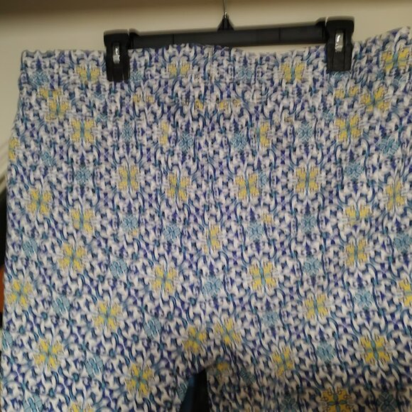 Rafaella Comfort Blue Yellow Designed Jegging Pants Size Women's 16 Worn 1 Time - Picture 3 of 3